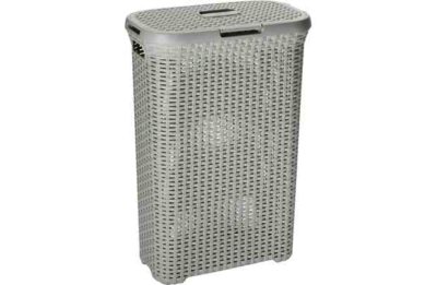 Curver 40 Litre Rattan Hamper Vintage White Curver 40 Litre Rattan Hamper Vintage White